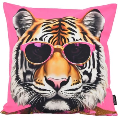 Gek op kussens! Sierkussen funky tiger | 45 x 45 cm | katoen/polyester