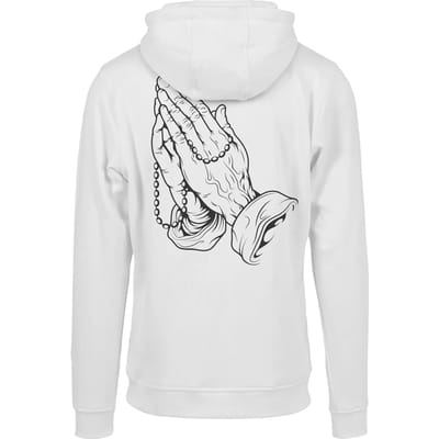 Mister Tee - Pray Hands Hoodie/trui - L - Wit