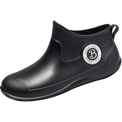 Lage heren regenlaarzen met halflange mouwen Lage rubber schoenen Antislip regenlaarzen Lage autowas vissen keuken kantine regenlaarzen 44 black