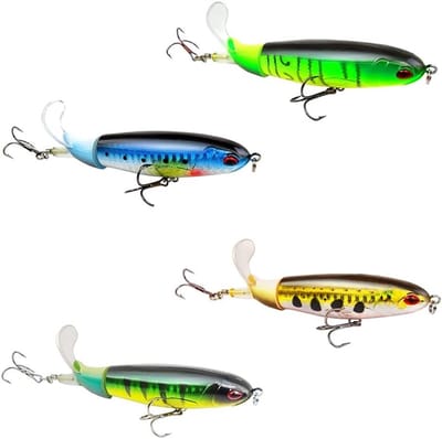 Set van 4 Pencil Wobblers voor Vissen - Rubber Vissersaas, Geschikt voor Alle Soorten Vissen, Ideaal voor Vakantievisserij