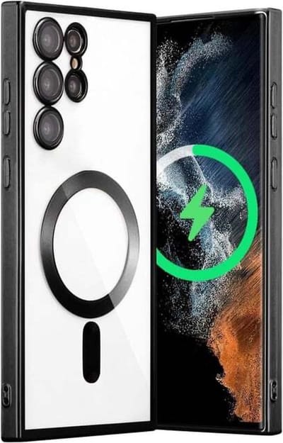 TG Techgrip - Hoesje Geschikt voor Samsung S24 Ultra Magsafe Compatible - Back Cover Hoesje met ingebouwde 9H HD camera glas bescherming - Zwart Hoes Geschikt voor Samsung Galaxy S24ULTRA