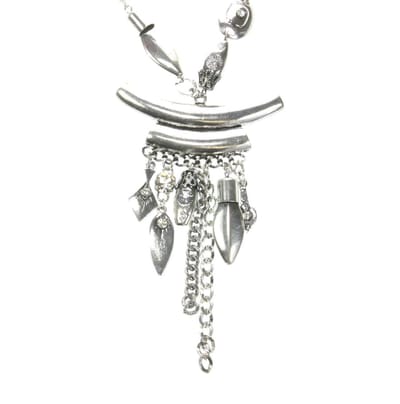 Behave - Ketting Tibetaans Zilver met Steentjes - 43 cm
