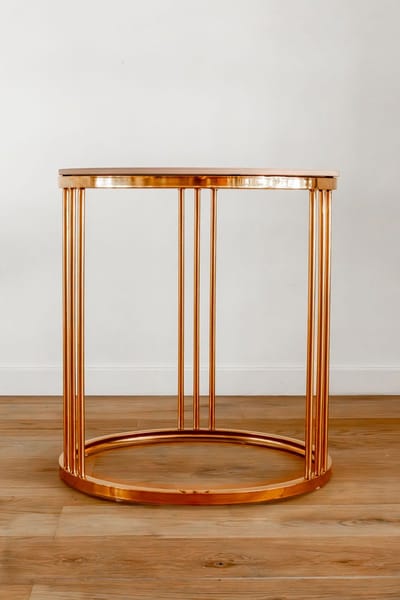 VL HOME Luxe modern design roestvrijstalen keramische top ronde bijzettafel