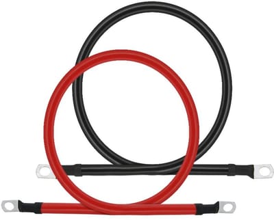Batterijkabel Set - Accukabel Omvormerkabel - Energie Overbrengen - Zuiver Koper - 3FT 2 AWG - Rood Zwart