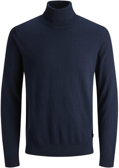 Jack & Jones - Heren Trui Emil Knit Roll Neck - Blauw - Maat L
