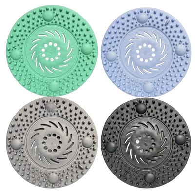 4 stuks - Gootsteen zeef - Gootsteenzeef - Gootsteenstop - Afvoerzeef - Silicone - anti verstopping - 13.5*13.5cm - Afvoerstop - blauw, groen, grijs, zwart