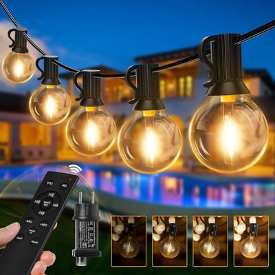 20 m Dimbare Buiten Fairy Lights met 25 + 2 G40 Lampen en Afstandsbediening - IP45 Tuinverlichting voor Camping, Gazebo, Patio, Bruiloften en Feesten