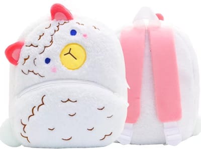 Rugzak - School - Tas - Kinderen - Alpaca - Lama - Pluche - Wit - Peuter - Kleuter - Jongen - Meisje - Peuterspeelzaal - kinderopvang - Dieren