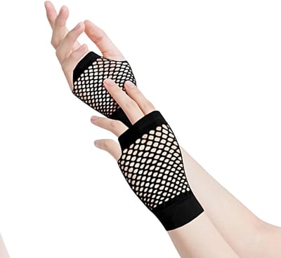 Stijlvolle Vingerloze Visnet Handschoenen - Rekbare Mesh Opera Handschoenen voor 80s Feest en Cosplay Accessoires