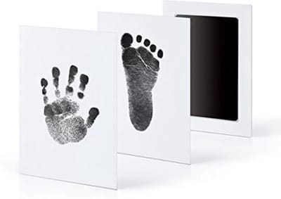 *** Inktpad Baby Hand en of Voet afdruk - Dieren Pootafdruk Inktafdruk voor Huisdieren en Baby's - Kat- / Hondenafdruk - Incl. 2 Witte Kaartjes - Zwart van Heble® ***