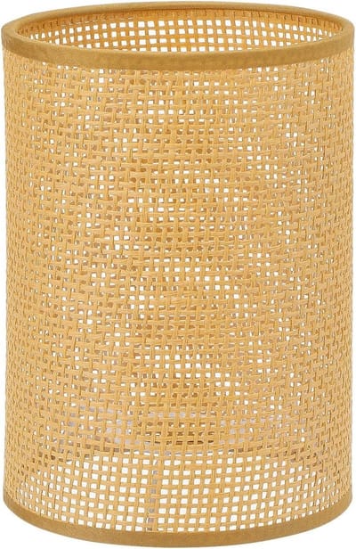 Boho Rieten Lampenkap E27 voor Tafellamp, Vloerlamp en Hanglamp - Kleine Bamboe Eivormige Kap 14 x 20,5 cm, Duurzaam en Stijlvol Design