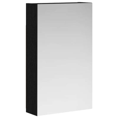 vidaXL - Badkamerspiegelkast - Zwart - Eiken - 30 - x - 10,5 - x - 50 - cm - Bewerkt - hout