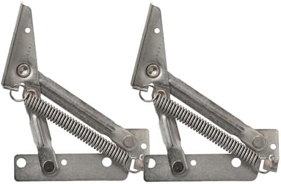 Allecto - Vouwscharnieren - 80 graden lift scharnieren - Sterke veerverbinding - Zilver - Meubels lid ondersteuning - Inclusief 2 stuks - Geschikt ...