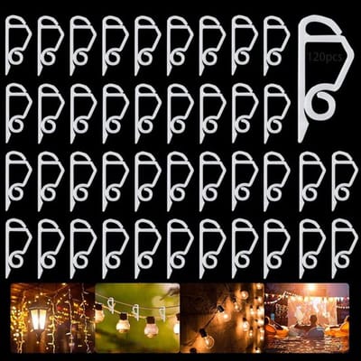 Kerstlichtclips - 120 stuks lichtketting haken - Perfect voor kerstdecoratie - Kunststof - Buiten hangende haken - Geschikt voor dakgoten...