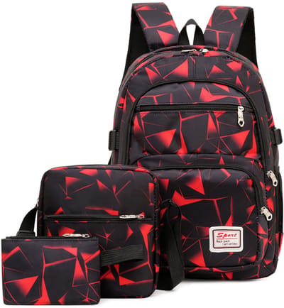 Rugzak - Set van 3 - Schooltas 46*33*20cm - Schoudertas 20*5*22cm - Etui 18*2*12cm - Rugzak voor basisschool - Geschikt voor tieners, meisjes, jongens, tieners - Lichtgewicht schoolrugzak - Reisrugzak voor laptop - Casual rugzak