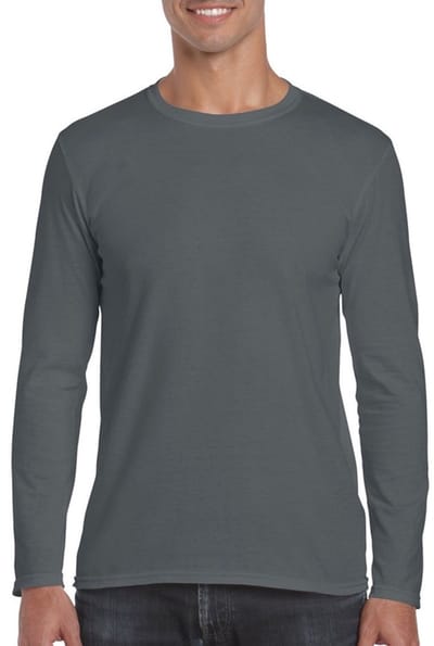 Basic heren t-shirt antraciet met lange mouwen - Herenkleding - herenshirt met lange mouw 2XL