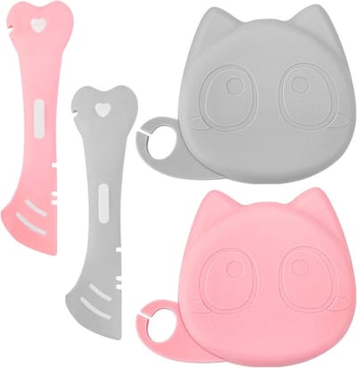 2 stuks blikdeksels voor blikken met kattenpoot huisdiervoer
