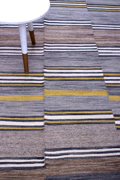 Kleurrijk Tapijt Laagpolig Handgeweven Wollen Vloerkleed - Koho Afghan Modern Kelim 203x157 - 203x157cm- Modern - Woonkamer - Salon - Slaapkamer - Eetkamer