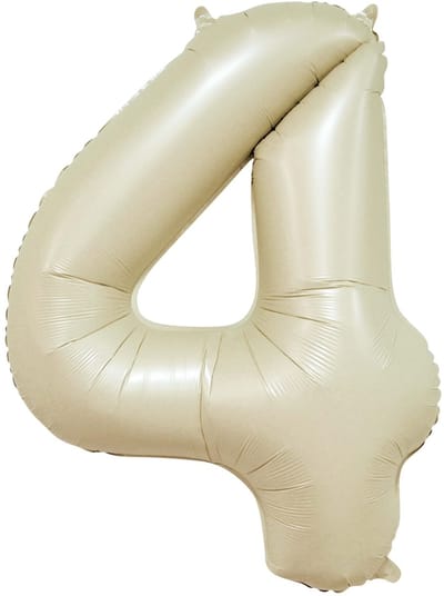 Folieballon 34″ cijfer 4 – Crème