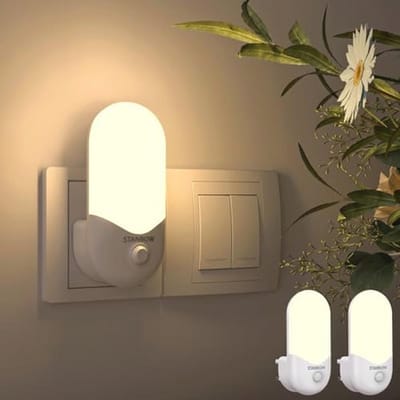 Dimbaar LED nachtlampje met licht- en bewegingssensor - Set van 2 - 2700K warm wit