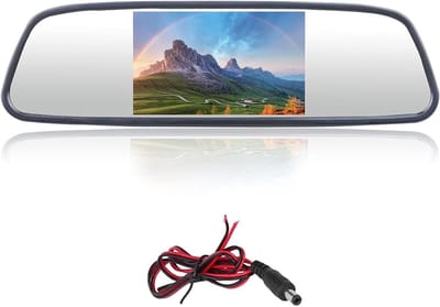 5 Inch Achteruitkijkspiegel Monitor met 2 Ingangen voor Backup Camera - DC12V-24V, Veiligheid, Auto Accessoires