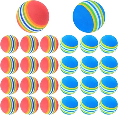 Oefengolfballen - Schuimrubberbal - Geschikt voor Beginners - Rood, Blauw - Golfballen Schuimrubber, Luchtballen Golf, Kinderen, Golftraining - 26 stuks
