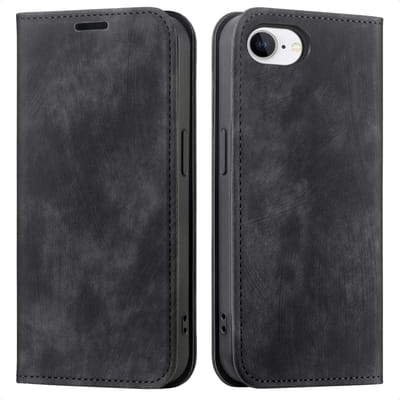 imoshion Hoesje - Geschikt voor Apple iPhone SE (2022) / SE (2020) / 8 / 7 / 6s / 6 - Slim Bookcase - Zwart