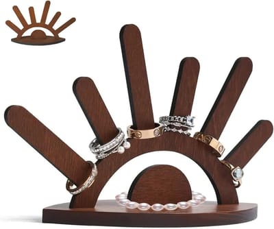 Houten sieradenstandaard voor ringen, armbanden en kettingen - Verwijderbare sieradenorganizer en eenvoudige houder voor accessoires