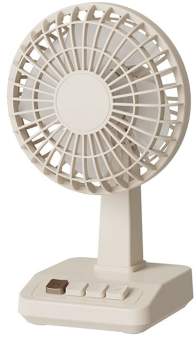 Bureauventilator - Tafelventilator - USB Oplaadbaar - 2000 mAh - 5 Standen - Borstelloze Motor - Wit