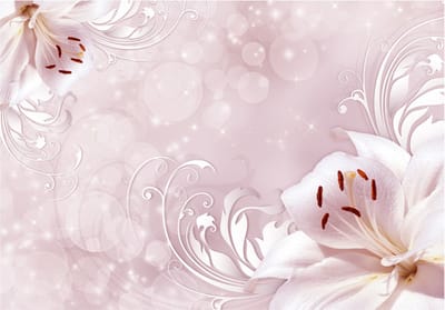 Fotobehangkoning - Behang - Vliesbehang - Fotobehang Sprankelende Roze Bloemen - Tale of Tenderness - 150 x 105 cm