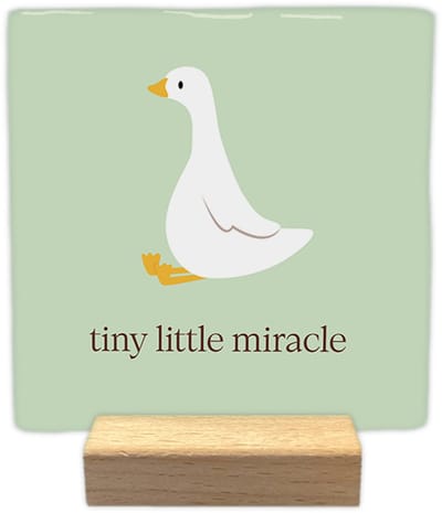 Tiny little miracle - Keramische decoratie tegel met tekst