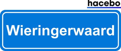 Hacebo - Plaatsnaam Sticker - 29x10 CM - Wieringerwaard sticker - Verkeersborden sticker - grappige cadeaus - Wieringerwaard