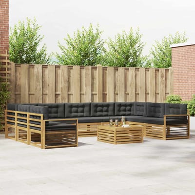 vidaXL - Buiten - bank - set - 10 - st - Wit - en - antracietkleurig