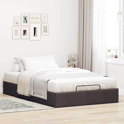 vidaXL - Bedframe - zonder - matras - 120x200 - cm - stof - donkerbruin