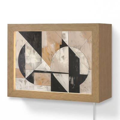 Wandlamp 20x15 cm - Oplaadbaar - Abstract - Modern - Geometrisch - Pastel - Wandlampen binnen woonkamer - Slaapkamer lamp met kabel - Decoratieve nachtlamp - Vloerlamp snoer