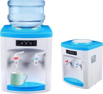 Warmwaterdispenser - Waterkoeler Waterdispenser - Direct Drinkwater - Warm en Koud Water - 25.5 x 33 x 23.5 cm - Blauw