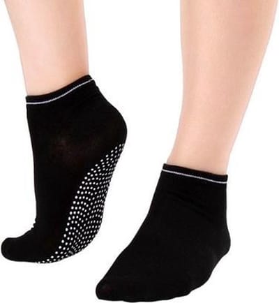 Knaak Anti Slip Sokken - Pilates & Piloxing - Enkelsokken - Zwart - 1 Paar - Maat 36-41 - Gripzool