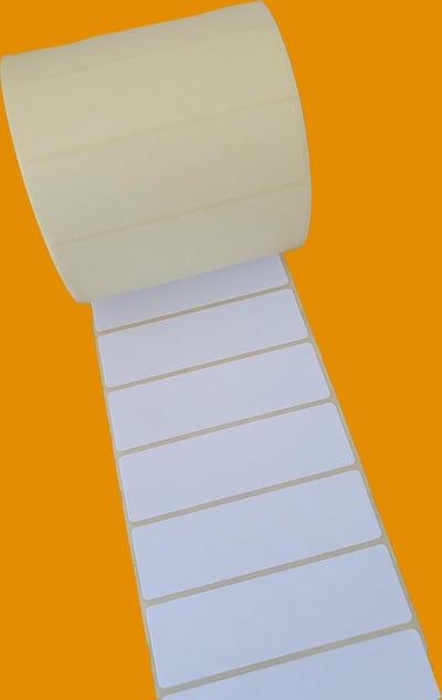 Blanco etiketten op rol - 81 x 23 mm - mat wit