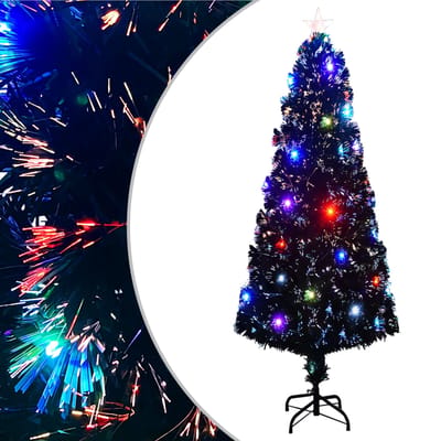 vidaXL Voorverlichte kerstboom met standaard en LED 240 cm glasvezel