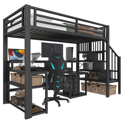 Slaapbank 90x190 cm - eenpersoonsbed met bedbodem - kinderbed met lade-opbergvakken - grijs - zonder matras