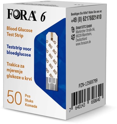 FORA 6 Glucose Strips per 50 - voor Glucosemeter/ Bloedsuikermeter