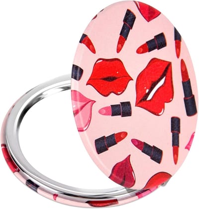 Compacte Make-upspiegel voor Vrouwen en Meisjes - Stijlvolle en Draagbare Reisaccessoire