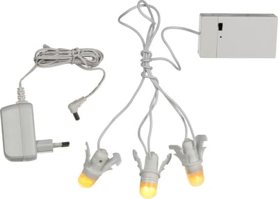 Luville Kerstdorp Miniatuur Gloeilampenketting - Kerstversiering voor Sfeervolle Verlichting - Kerstslingers voor Kerstdorp - Kerstguirlande met 3 Lampjes - L15 cm - Warm Wit