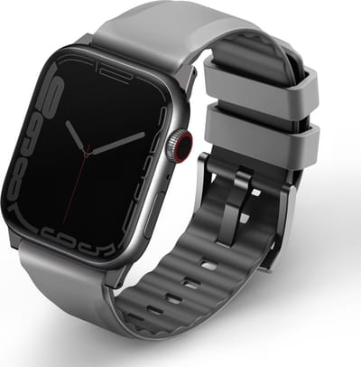 Uniq Linus AiroSoft™ Siliconen bandje voor de Apple Watch | 44/45/46/49 mm - Chalk Grey