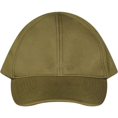 Gebroken witte monotone logo baseballpet groen
