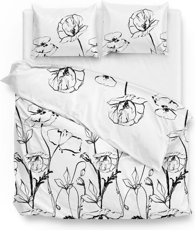 Zohome Taleen Dekbedovertrek - Lits-jumeaux - Katoensatijn - 240x200-220cm - Wit