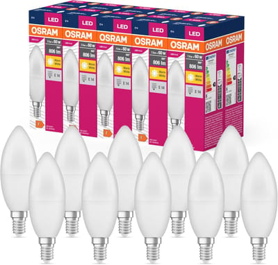 LED Kaarslamp E14 Fitting - 60W Vervanging - Warm Wit Licht (2700K) - 806 Lumen - 10 Stuks Set