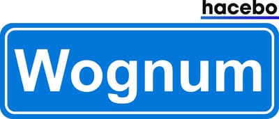 Hacebo - Plaatsnaam Sticker - 29x10 CM - Wognum sticker - Verkeersborden sticker - grappige cadeaus - Wognum
