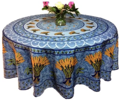 Provençaals rond vlekbestendig tafelkleed tarweboeket 100% polyester