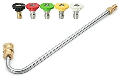 Dailygoods- Gun Extension 5000 PSI - 35cm - Roestvrij Staal - U-vormige Spuitmond - Verlengstuk - Universeel Gebruik - Spuitpistool